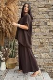 Pure Cotton Santos Keyhole Drape Back Top Coffee Bean